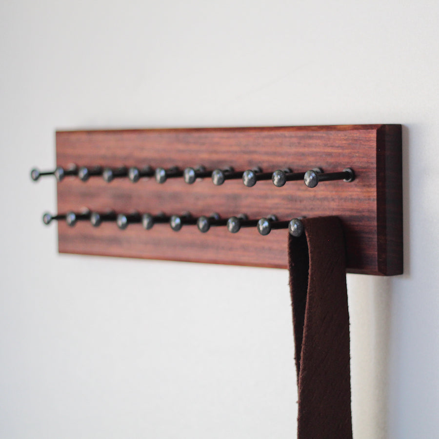 Small Bubinga Tie Rack - Dapper Woodworks