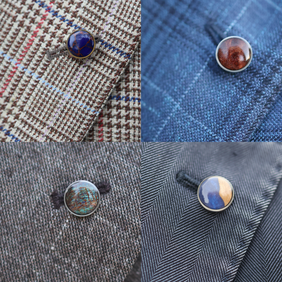 Custom Wood Lapel Pins and Cufflinks