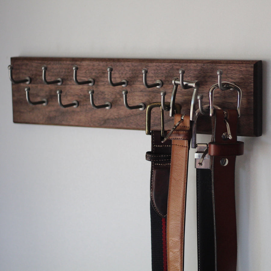 Custom Belt Rack - Choose your size, wood, and hardware finish – Dapper ...