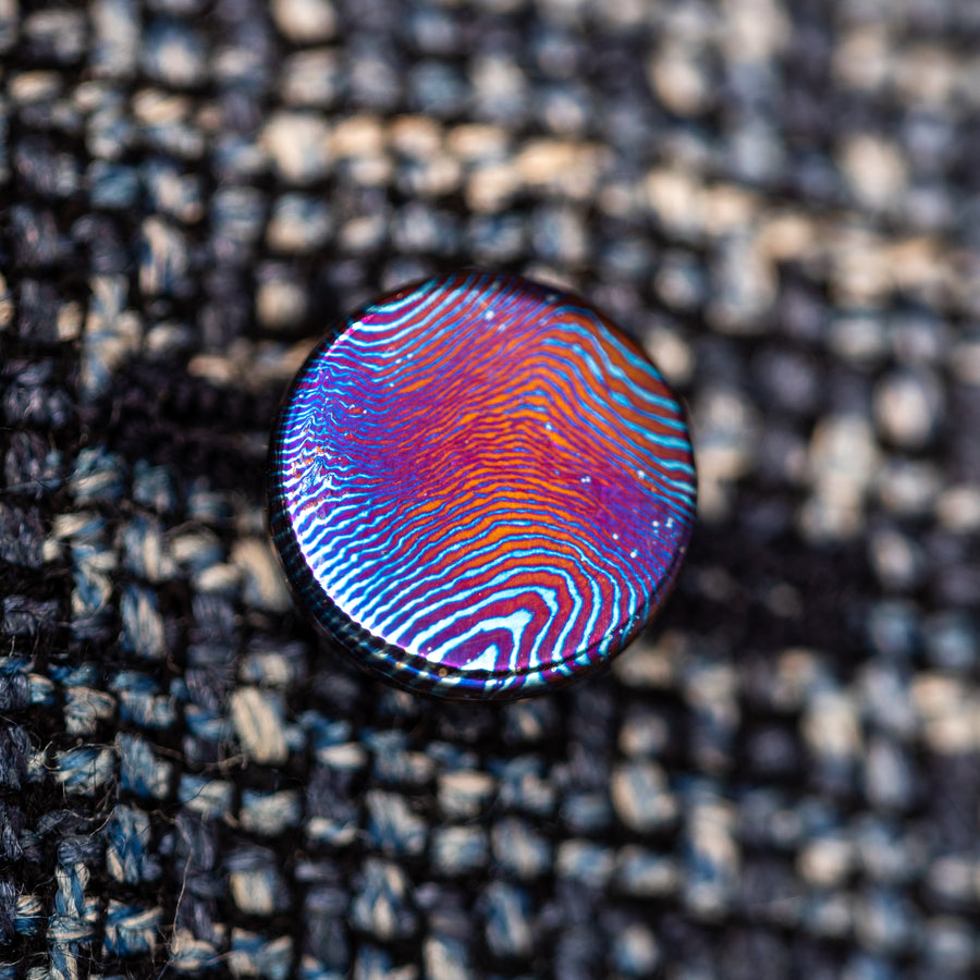 Titanium Damascus Lapel Pin