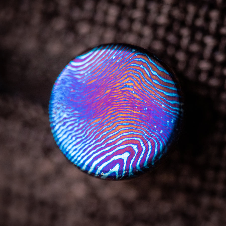 Titanium Damascus Lapel Pin