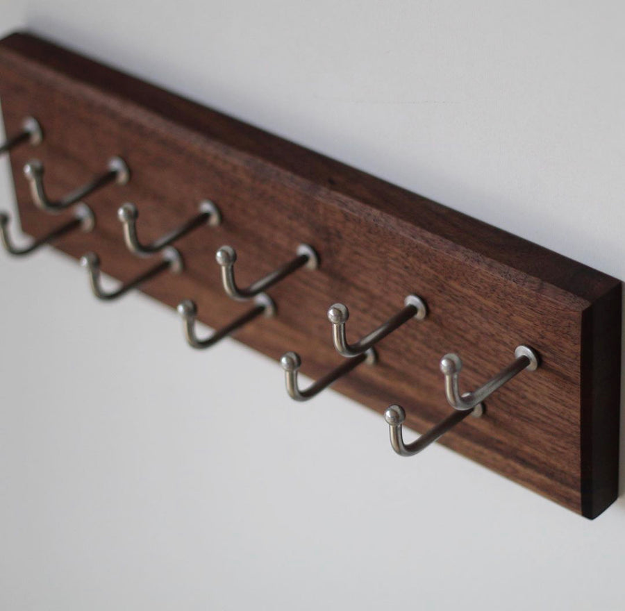 Walnut belt rack