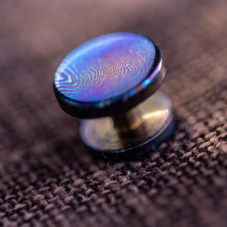 Titanium Damascus Lapel Pin